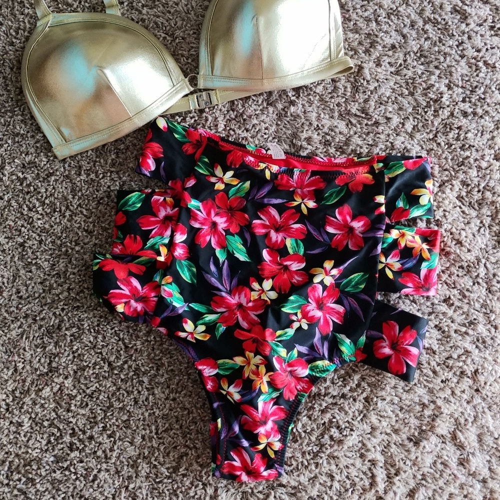 Forever Young Cutout High Waist Scrunch Bottom Bik